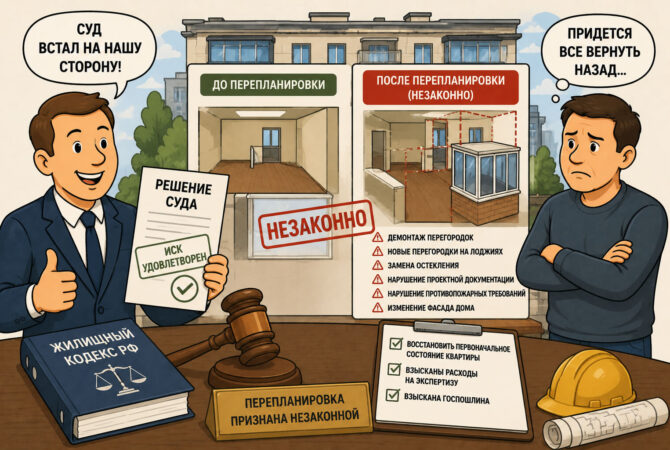 Признали незаконной перепланировку в многоквартирном доме-1