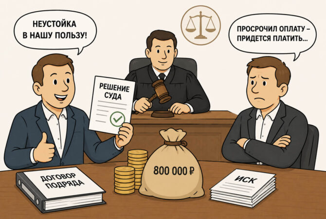 Взыскание неустойки по договору подряда в размере более 800 тыс. рублей-1